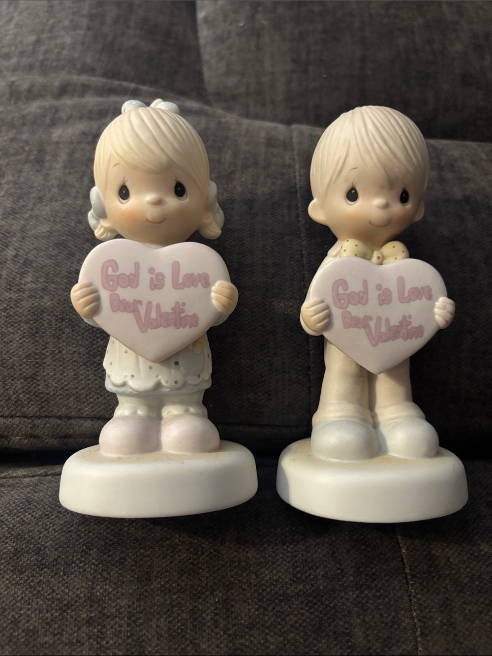 VTG 1981 Precious Moments Figurine- set of 2 “God is Love Dear Valentine”